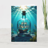 Ship in a Bottle in the Ocean | Nephew's Birthday カード (正面)