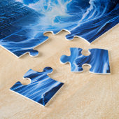 Ship in Glowing Blue Ocean Fantasy Painting ジグソーパズル (側面)