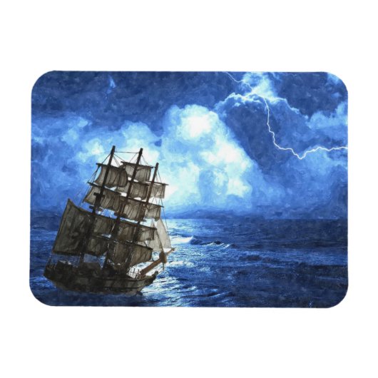 Ship In The Storm 3"x4" Photo Magnet マグネット (横)