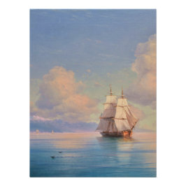 Ship off the coast - Ivan Aivazovsky ポスター