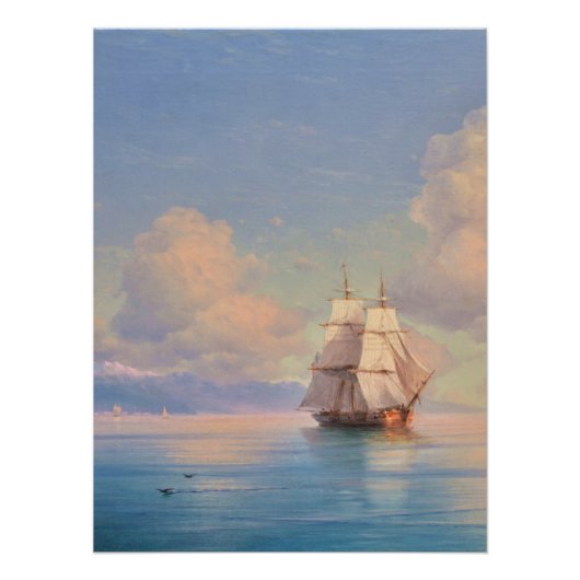 Ship off the coast - Ivan Aivazovsky ポスター (正面)