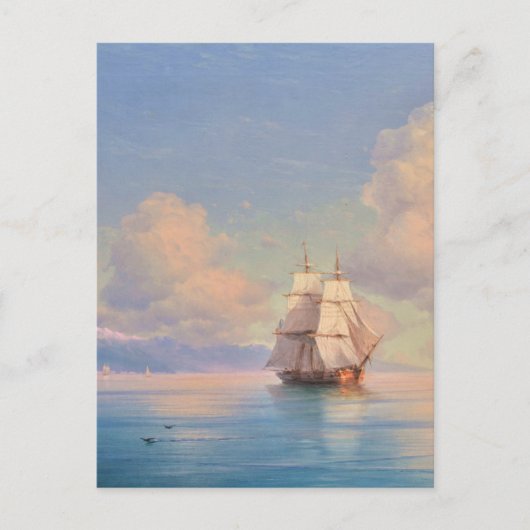Ship off the coast - Ivan Aivazovsky ポストカード (正面)