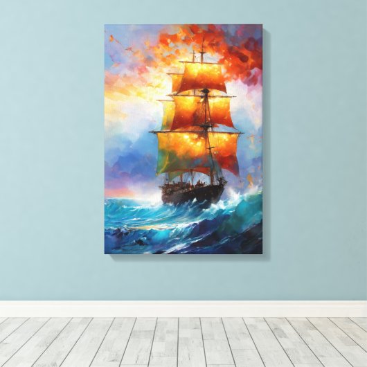 Ship Streted Canvas Print キャンバスプリント (インサイチュ (ウッドフロア))