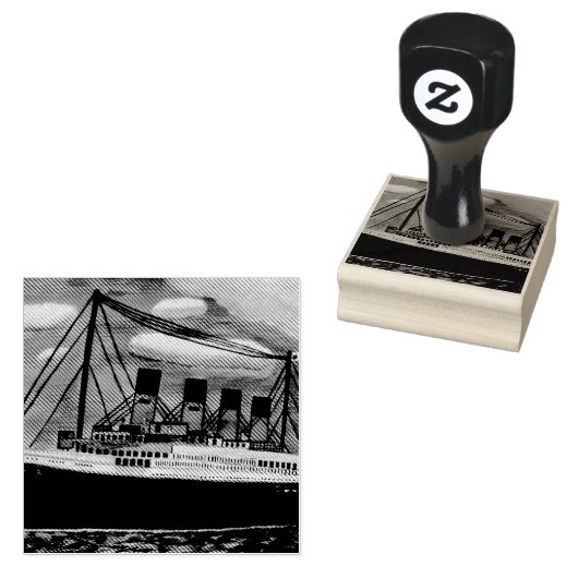 Ship Titanic Wood Art Stamp ラバースタンプ (押印)