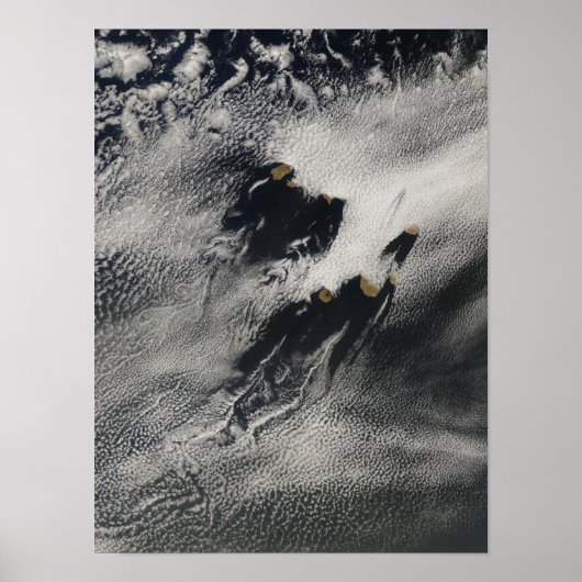 Ship-wave-shaped wave clouds and cloud vortices ポスター (正面)