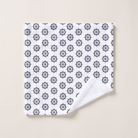 Ship Wheel Navy Nautical Boat Captain Sailors ウォッシュタオル (ウォッシュタオル)