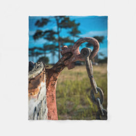 Ship Wreck Vintage Ship Boat Anchor Chain フリースブランケット