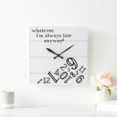 Shiplapの素朴な時計: 正方形の柱時計 スクエア壁時計 (ホーム)