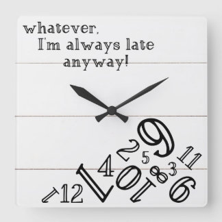 Shiplapの素朴な時計: 正方形の柱時計 スクエア壁時計