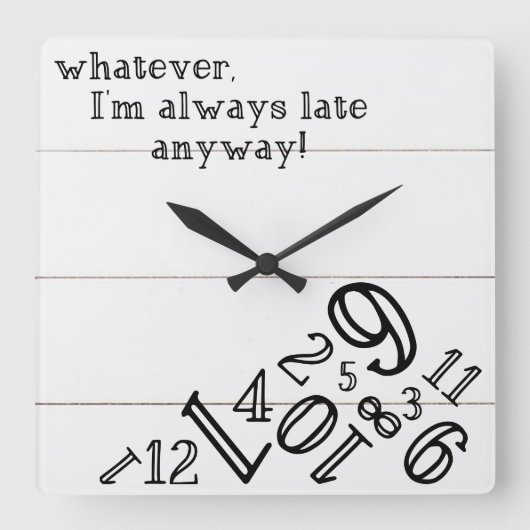 Shiplapの素朴な時計: 正方形の柱時計 スクエア壁時計 (正面)