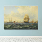 Shipping At Copenhagen キャンバスプリント (インサイチュ (ウッドフロア))