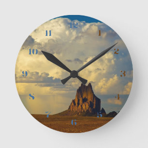 Shiprock対Thunderhead ラウンド壁時計
