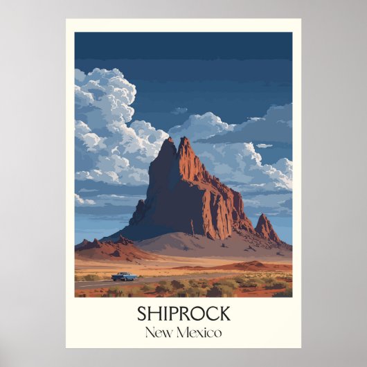 Shiprock New Mexico Desert Monolith ポスター (正面)
