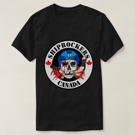 Shiprockers黒いカナダのTシャツ Tシャツ (デザイン正面)