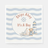 Ships Ahoy It's A Boy ナートゥルベイビーシャワー スタンダードランチョンナプキン (正面)