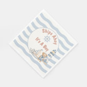 Ships Ahoy It's A Boy ナートゥルベイビーシャワー スタンダードランチョンナプキン (角)