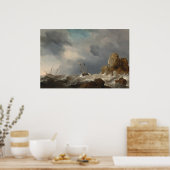 Ships, Gale - Willem van de Veldeファインアートポスター ポスター (キッチン)