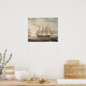 Ships in Harbor, 1805 (キャンバス上の油) ポスター (キッチン)
