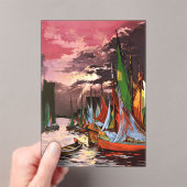 Ships in the Port of La Rochelle Art アクリル招待状 (インサイチュ (ポータブル))