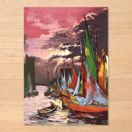 Ships in the Port of La Rochelle Art アクリル招待状 (正面)