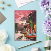 Ships in the Port of La Rochelle Art アクリル招待状 (インサイチュ (ウェディング))