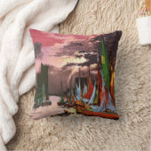 Ships in the Port of La Rochelle Art クッション (ブランケット)