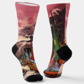 Ships in the Port of La Rochelle Art ソックス (傾斜あり)