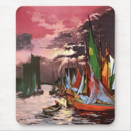 Ships in the Port of La Rochelle Art マウスパッド