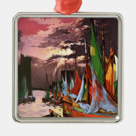 Ships in the Port of La Rochelle Art メタルオーナメント