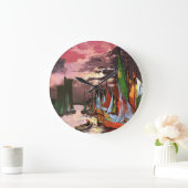 Ships in the Port of La Rochelle Art ラージ壁時計 (ホーム)