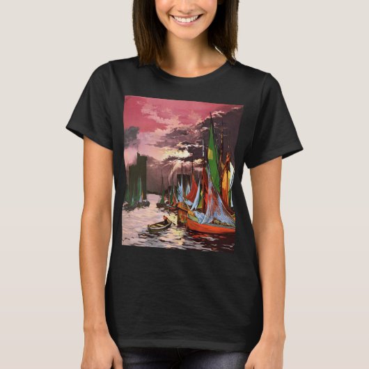 Ships in the Port of La Rochelle Art Tシャツ (正面)