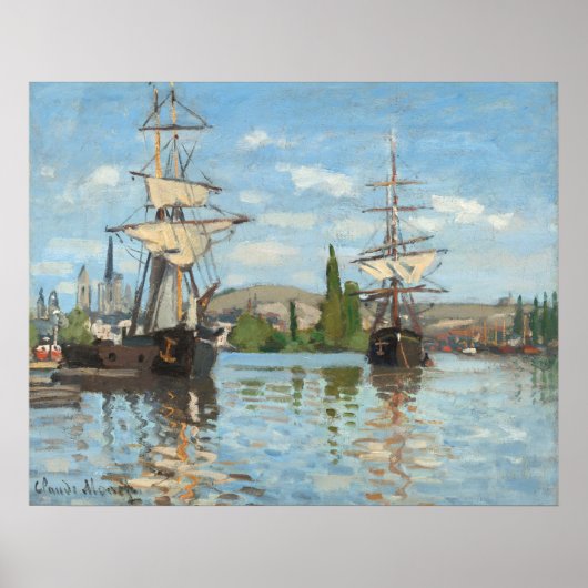 Ships Riding on the Seine - Claude Monet Fine Art ポスター (正面)