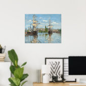 Ships Riding on the Seine - Claude Monet Fine Art ポスター (ホームオフィス)