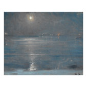 Ships with lanterns at sea, Peder Severin Krøyer ポスター (正面)