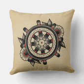Shipwheelの入れ墨のフラッシュの装飾用クッション クッション (裏面)