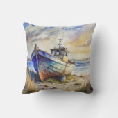 Shipwreck Boat Beach Themed クッション (裏面)