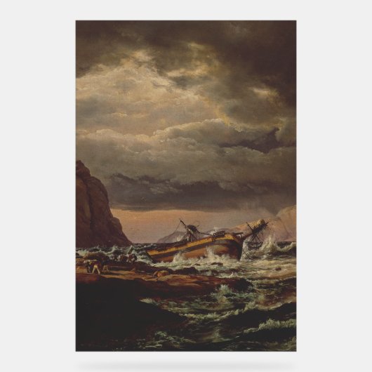 Shipwreck on the Norwegian Coast by Johan Dahl  アクリルサイン (正面)