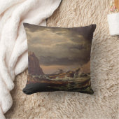 Shipwreck on the Norwegian Coast by Johan Dahl  クッション (ブランケット)