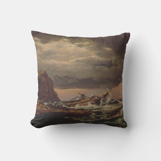 Shipwreck on the Norwegian Coast by Johan Dahl  クッション (正面)