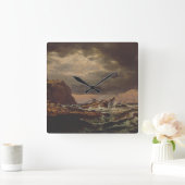 Shipwreck on the Norwegian Coast by Johan Dahl  スクエア壁時計 (ホーム)