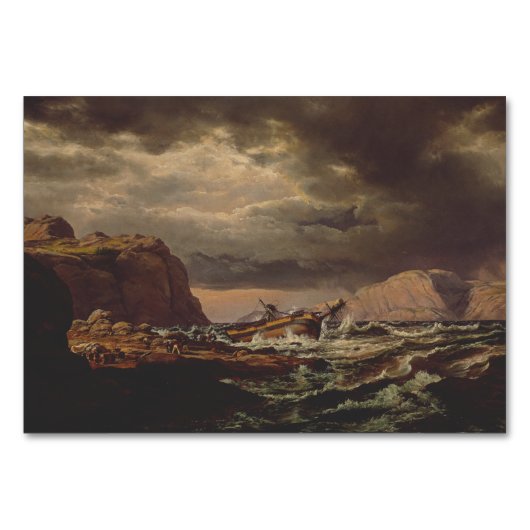 Shipwreck on the Norwegian Coast by Johan Dahl  テーブルナンバー (正面)