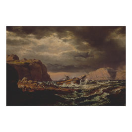 Shipwreck on the Norwegian Coast by Johan Dahl  ポスター