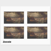 Shipwreck on the Norwegian Coast by Johan Dahl  長方形シール (シート)