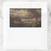 Shipwreck on the Norwegian Coast by Johan Dahl  長方形シール (バッグ)