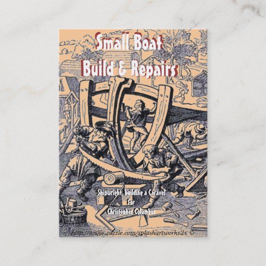 "Shipwright及び小さなボート修理名刺" 名刺 (正面)