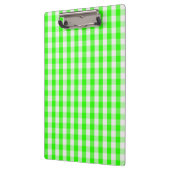 Shirleyテイラー著ネオン緑のギンガムパターン クリップボード (左)