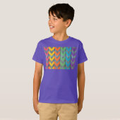 Shirleyテイラー著木製の質のシェブロンパターン Tシャツ (正面フル)