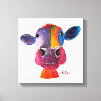 Shirley MacArthurによるNosey Cow 'LouLou' キャンバスプリント