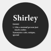 Shirley Name Definition Funny D ラウンドシール (正面)