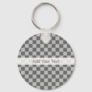 Shirley Taylorによるグレーコンビネーションチェッカーボード キーホルダー